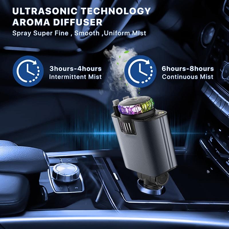 Aromatic Starlight In Car Roof Retractable Car Charger 5-in-1 Smart Car Charger Lightning Cable Fast Charging Adapter red light Car Air Freshener Starlight