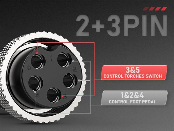 YESWELDER 5-Pin TIG Welding Foot Pedal | Precision Amperage Control for CT-520, TIG-200P-ACDC-PRO & TIG-205P-PRO TIG Welder