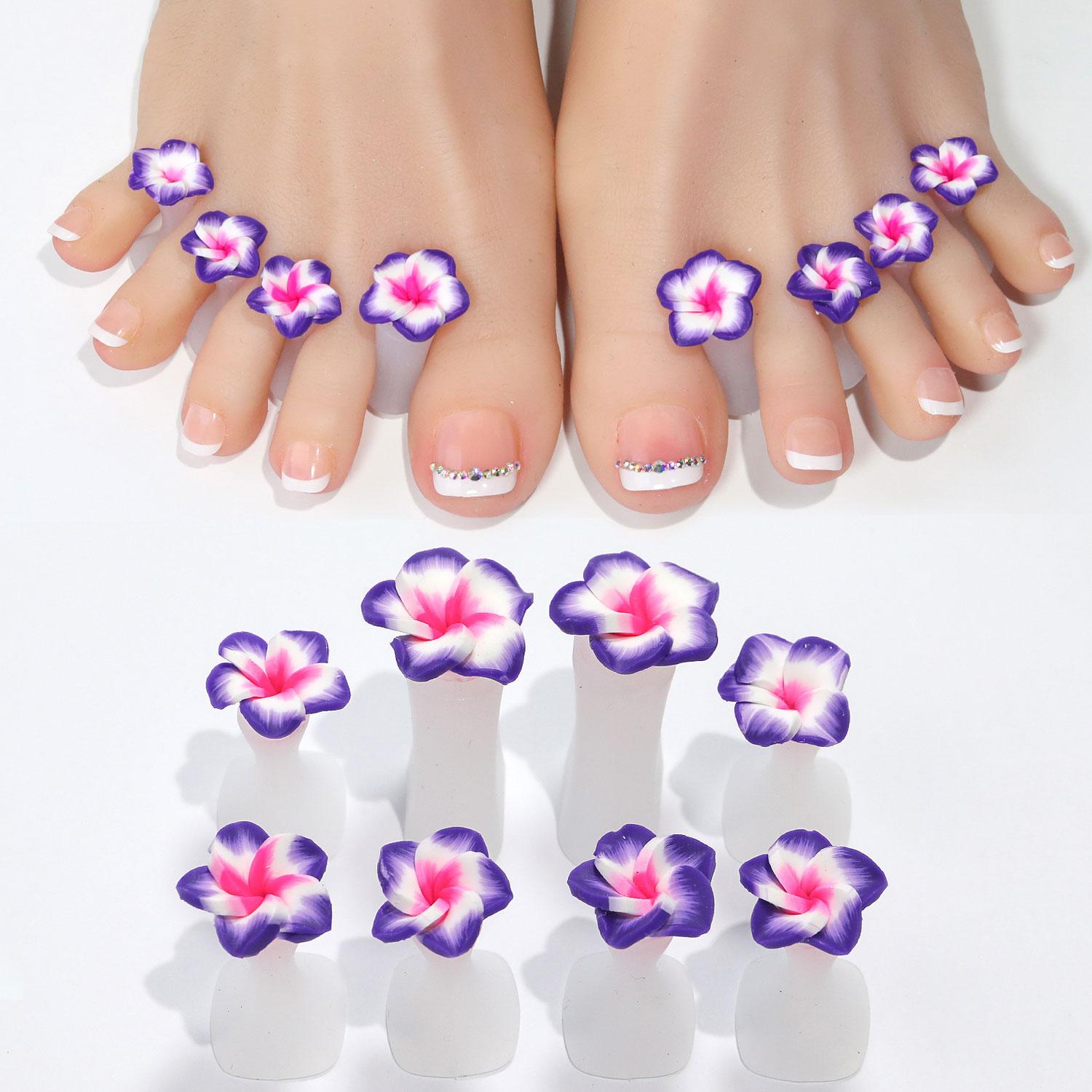 Nail Silicone Finger Splitter Toe Splitter Daisy Water Drip Rhinestone Decorative Nail Tool Toe Divider Nail Care Special Accessories 8 pcs/pack