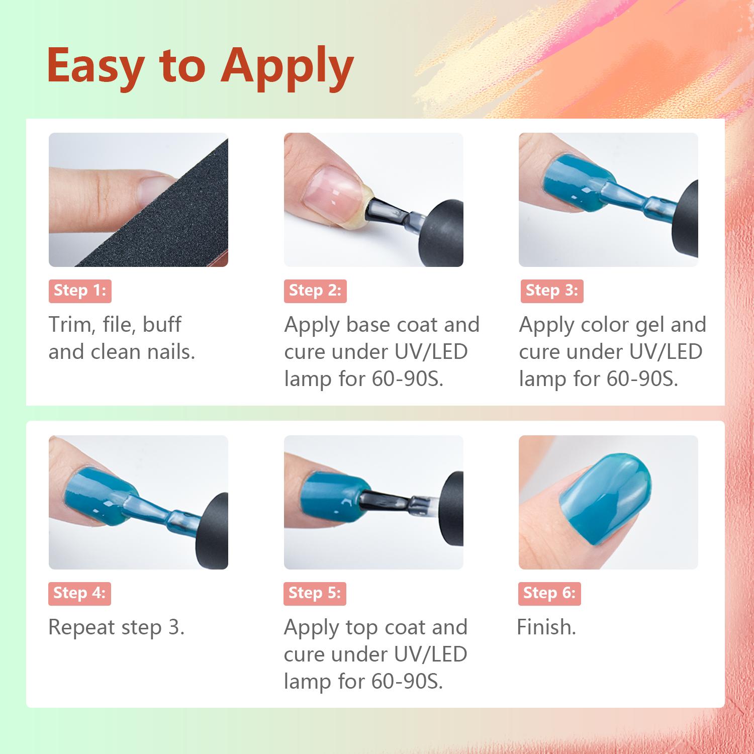 JODSONE 60 PCS Gel Nail Polish Kit with U V Light Base and Matte Glossy Top Coat Nail Gel Polish Soak off Manicure Accessory Tools Suitable for All Seasons