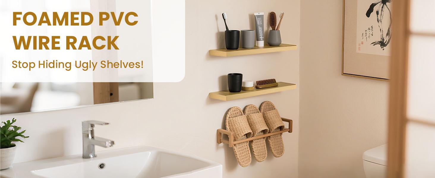 5-Pack White Foamed PVC Wire Shelf Covers with Corner Protectors - Faux Wood Panel Shelves for Metal Racks, -Slip, Snap-On Installation (No Tools) - Fits 22"x12"x3" & 30"x16"x3" Shelving Units Kitchen Organiser