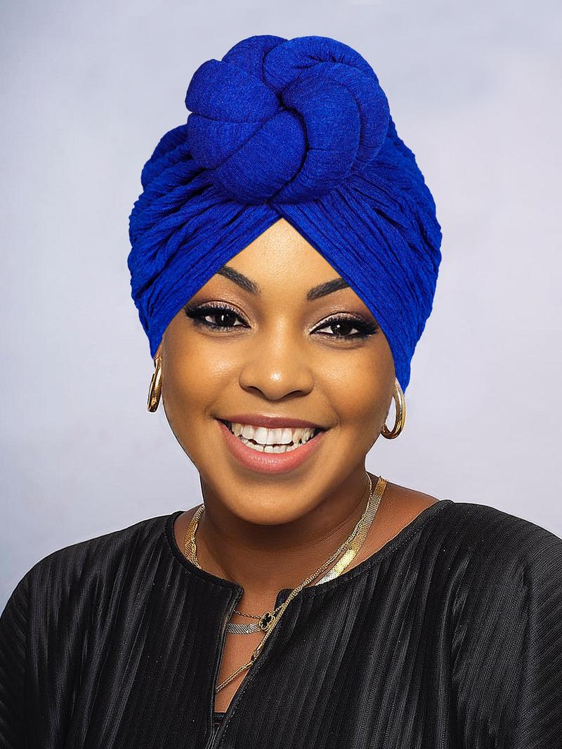 Women's Elegant Solid Color Flower Decor Twists Turban Hat, Casual Trendy Head Wrap, Fashionable Clothes Accessories for Daily Use, Head Scarf, Turban Hijab