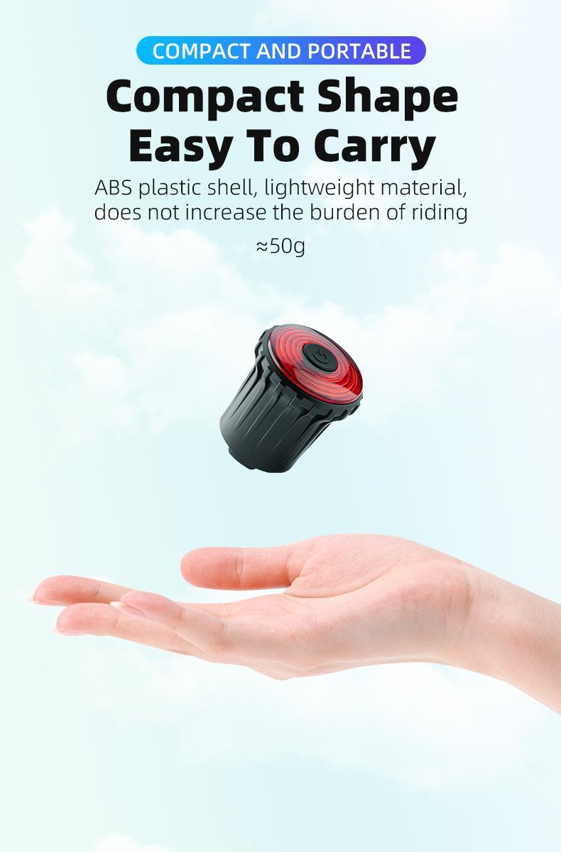 ROCKBROS Bike Tail Light Bicycle Smart Brake USB Rechargeable MTB Rear Light 7 Modes Cycling Warning Light Bike Accessories