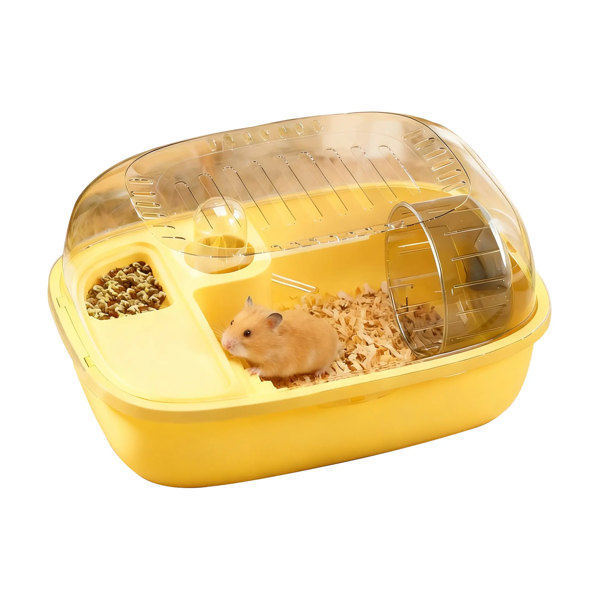 Acrylic Hamster Cage Kit - 2-Layer Luxury Villa Small Animal Habitat, Easy-View Design, Separate Feeding & Rest Zones, Stimulating Play Zones