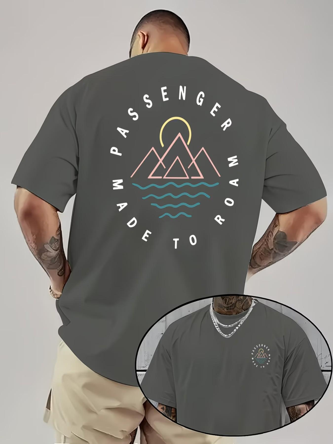 Men's Casual Fitted H-Type Long Sleeve T-Shirt, Animal Pattern Print, Summer Cool Simple Fashion, All-Season Wear