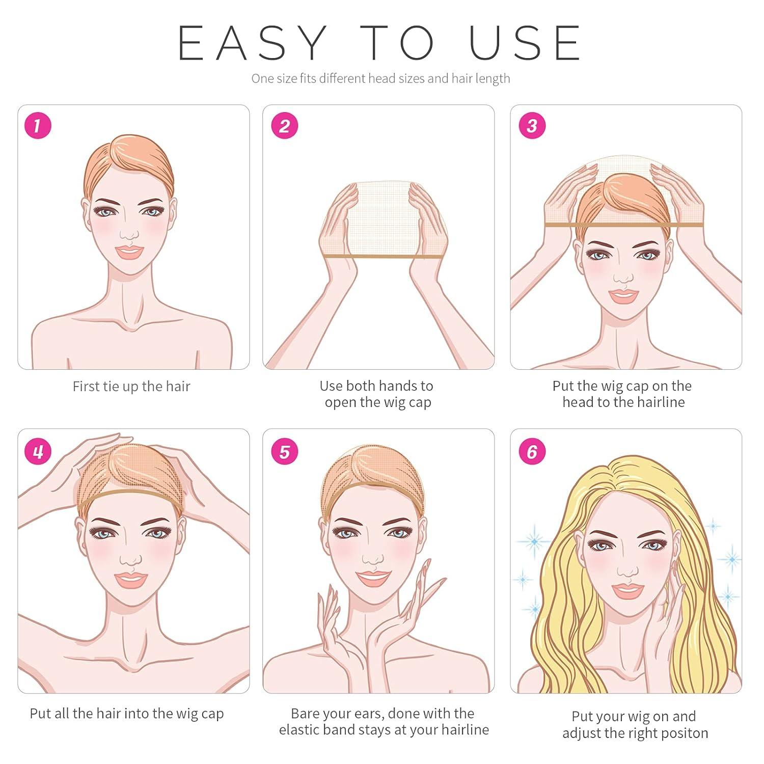 VSIGN Mesh Wig Caps & Fishnet Hair Net for Women, Nylon Weaving Net for Daily or Cosplay