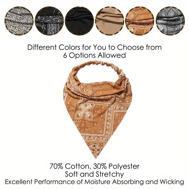 6pcs Hair Bandana for Women Hair Scarf Headband Bandana Double Layer Triangle Head Kerchief Boho Hair Band,summerwins Boho Style Shawl tiktokshopbacktoschool