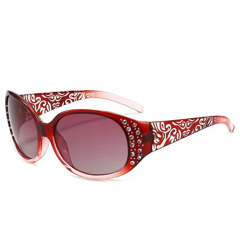 Women's 2-Pack Retro Polarized Casual Sunglasses - Rhinestone Decor, Elegant Patterned Temples, Full UV400 Protection, Ideal Decorative Eyewear for Daily Casual Wear & Summer Use, Rhinestones