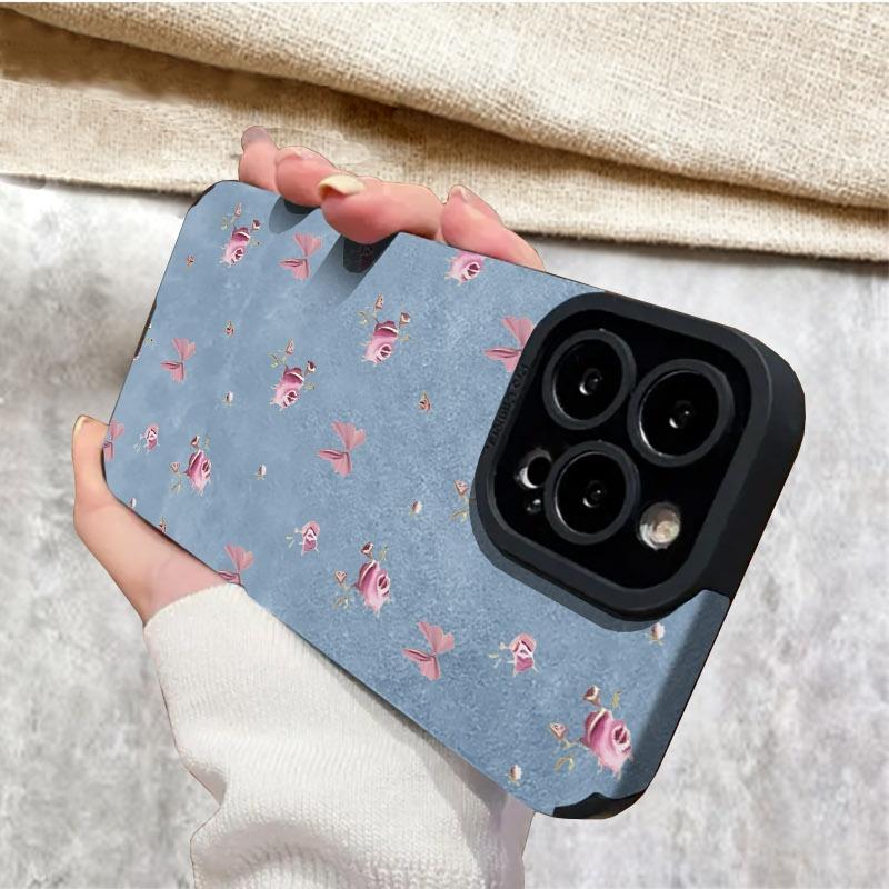 Delicate Floral Ribbon Phone Case, Multiple Specifications Available, Shock - Resistant Soft TPU Material, For Daily Use & Outdoors, Stylish Protection For Your Phone, Pink Purple Rose Bow Design On White Background