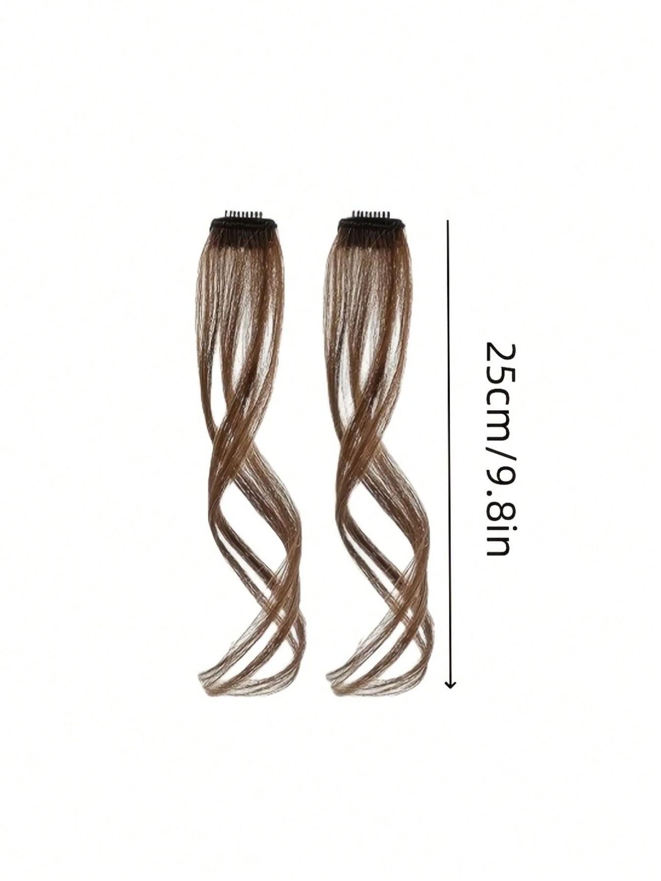 Elegant Body Wave Clip-Invisible Synthetic Dragon Beard Side Bangs ，In Hair Extensions, High Temperature Fiber, Women'S Side Bangs, Christmas Music Festival Hairpiece Temples for Daily Wear, Natural Look for All Hair Types