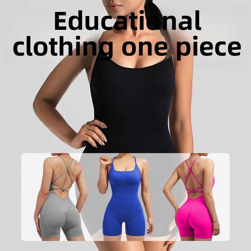 Women's Stretchy Polyester Tank Top Sports Jumpsuit - Body-Hugging High-Waist Cut 1-Piece Suit, Moisture-Wicking Easy-Care Activewear, Workout Jumpsuits for Pilates Gym Clothes & Yoga Wear (Multiple Colors)