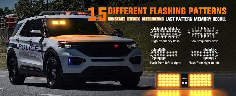 Nilight Amber 48LED Visor Strobe Lights Interior Windshield  Warning Light Super Bright LED  dealsforyoudays