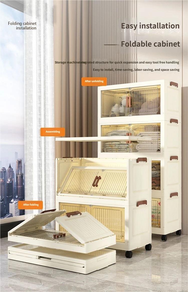 Foldable Storage Cabinet for Home Use, Wardrobe, Clothes Organizer, Toy Snack Display Rack, Multi-Purpose Storage Shelf