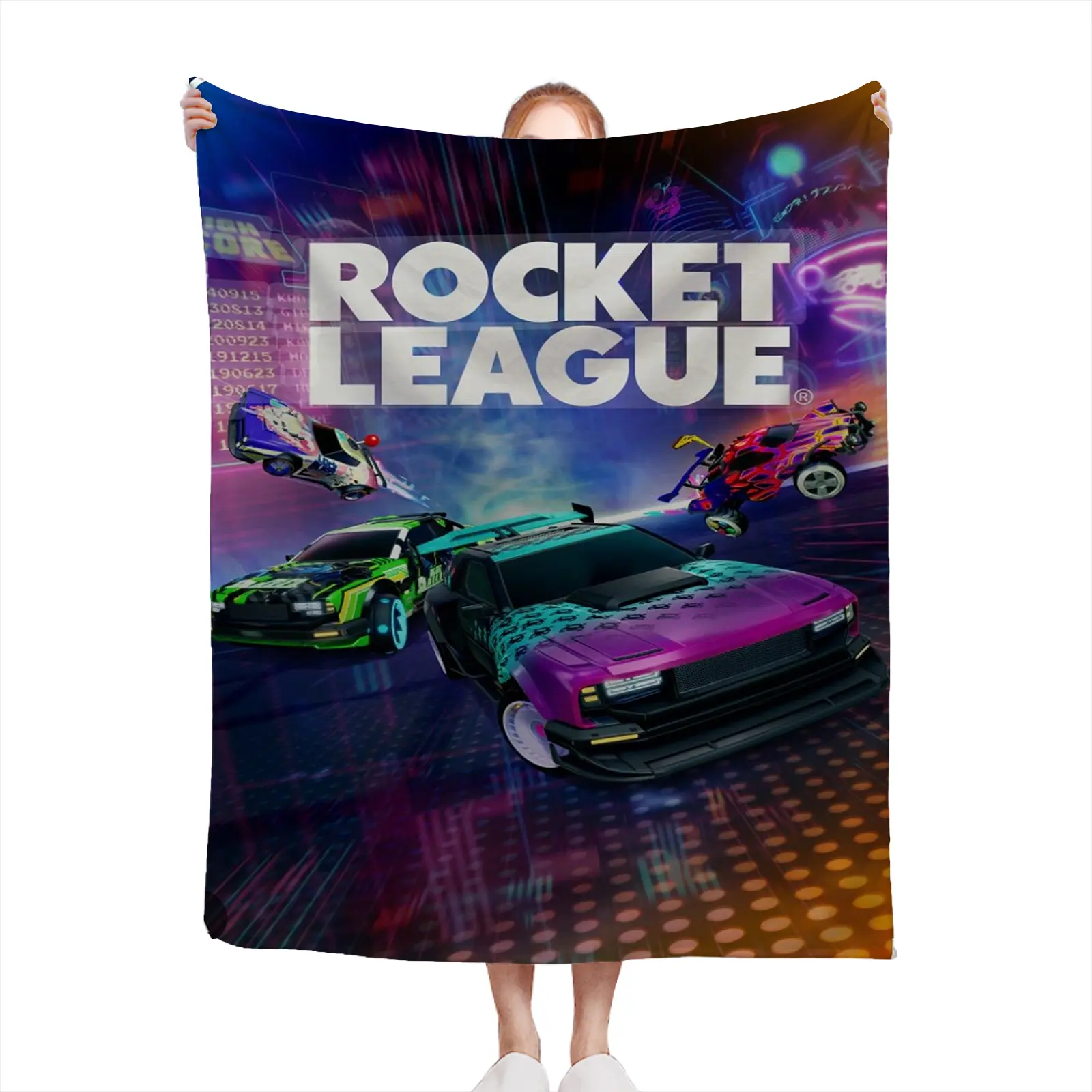 Soft Cozy Throw Blanket Polyester Rocket League Car Game Print Digital For Bedroom Living Room Gift For Gamers Teens2607230115