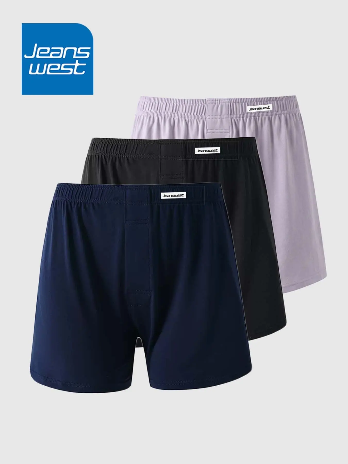 Jeanswest Men's 3-Pack Mens Boxer Shorts Underwear Soft Comfortable Breathable Knit Boxers Short for Men，mens Underwear Boxers Pack, Cool and Breathable Underwear, Exposed and Comfortflex Waistbands, Multi-pack, Casual Breathable Underwear