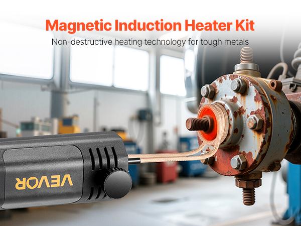 VEVOR Induction Heater Bolt Removal, 1100W 110V Magnetic Induction Heater Kit, Handheld Nut Buster Tool, Mini Heating Machine for Rusty Screw Removing, Car Garage Repairing Tools with 8 Coil and Box