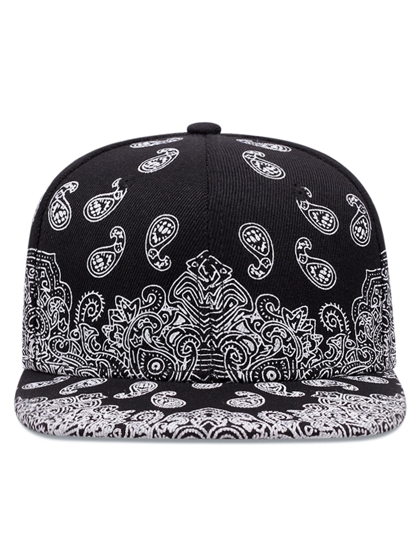 2026 New Fashionable Personalized Baseball Hat Paisley Printed Hip Hop Hat Street Creative Skateboarding Hat Daily Commuting Decorative Hat Outdoor Leisure Sports Sunshade Hat Male Female Same Style Flat Edge Hat