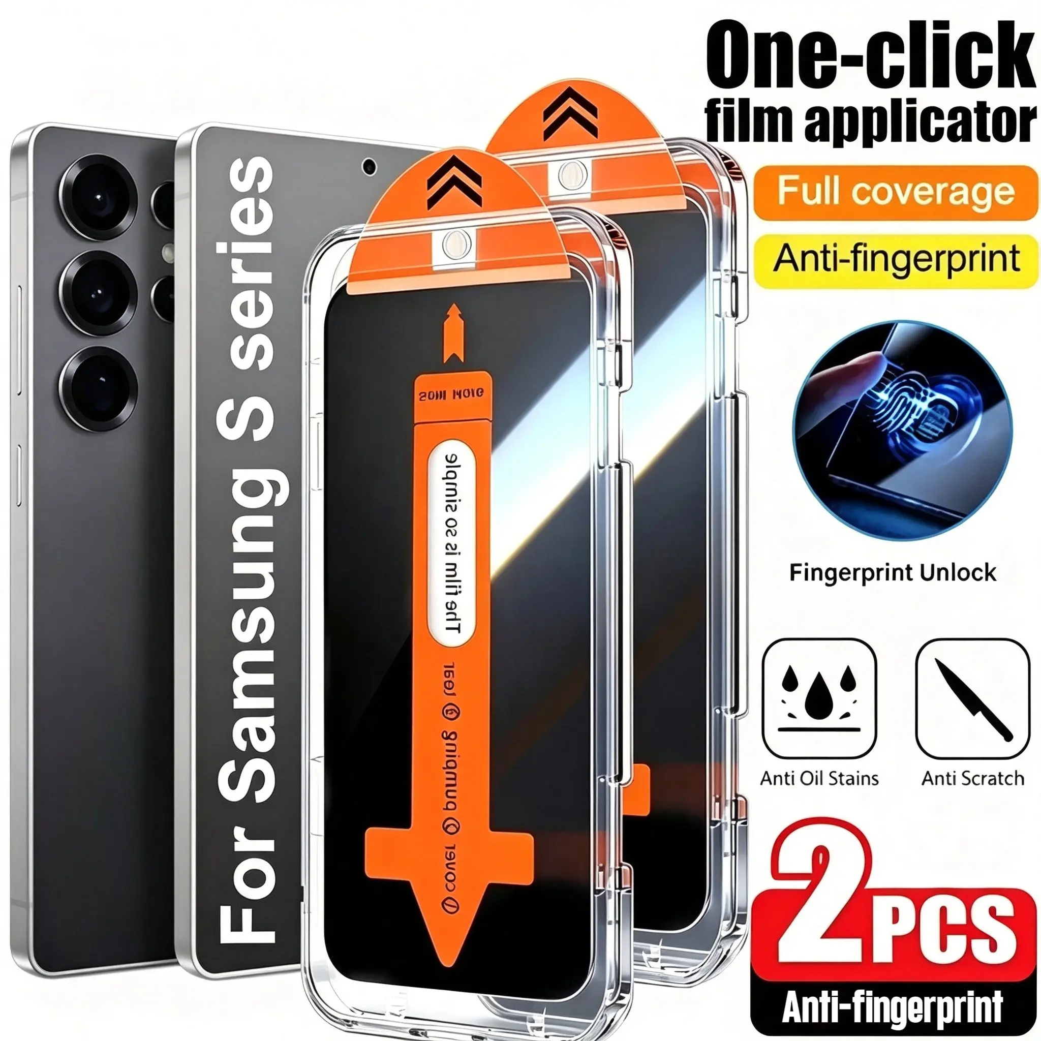 2pcs Privacy One-Click Tempered Glass Screen Protectors for SAMSUNG S26 Samsung Galaxy S22 S22+ S23 S23+ S24 S24+ S24U S25 S25+ S25U S25Edge S25FE S26Ultra S26plus- Dust-Free Installation, Privacy Screen Protector, Scratch Resistant, Protective