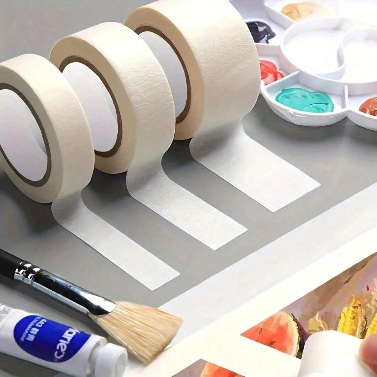 3 Roll Removable Masking Tape (0.59/0.79/1.18 Inches X 394 Inches), Artistic Watercolor Sketch Drawing Painting Frame, Medium Adhesion Adhesive, Paper Art Supplies