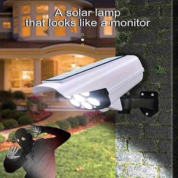 1:1 Fake Security Camera Light ️ Solar Powered | Motion Sensor & Remote Control | IP65 Waterproof | LED Deterrent Light for Home/Garden Durable Plastic Rechargeable
