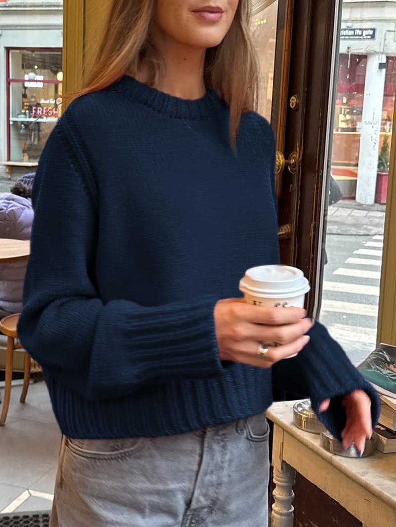 Women's Casual Loose Fit Long Sleeve Fleece Knit Cardigan Sweater, Vaiaye Fashionable Pullover for Daily Wear, Cozy Winter Outerwear Knitwear