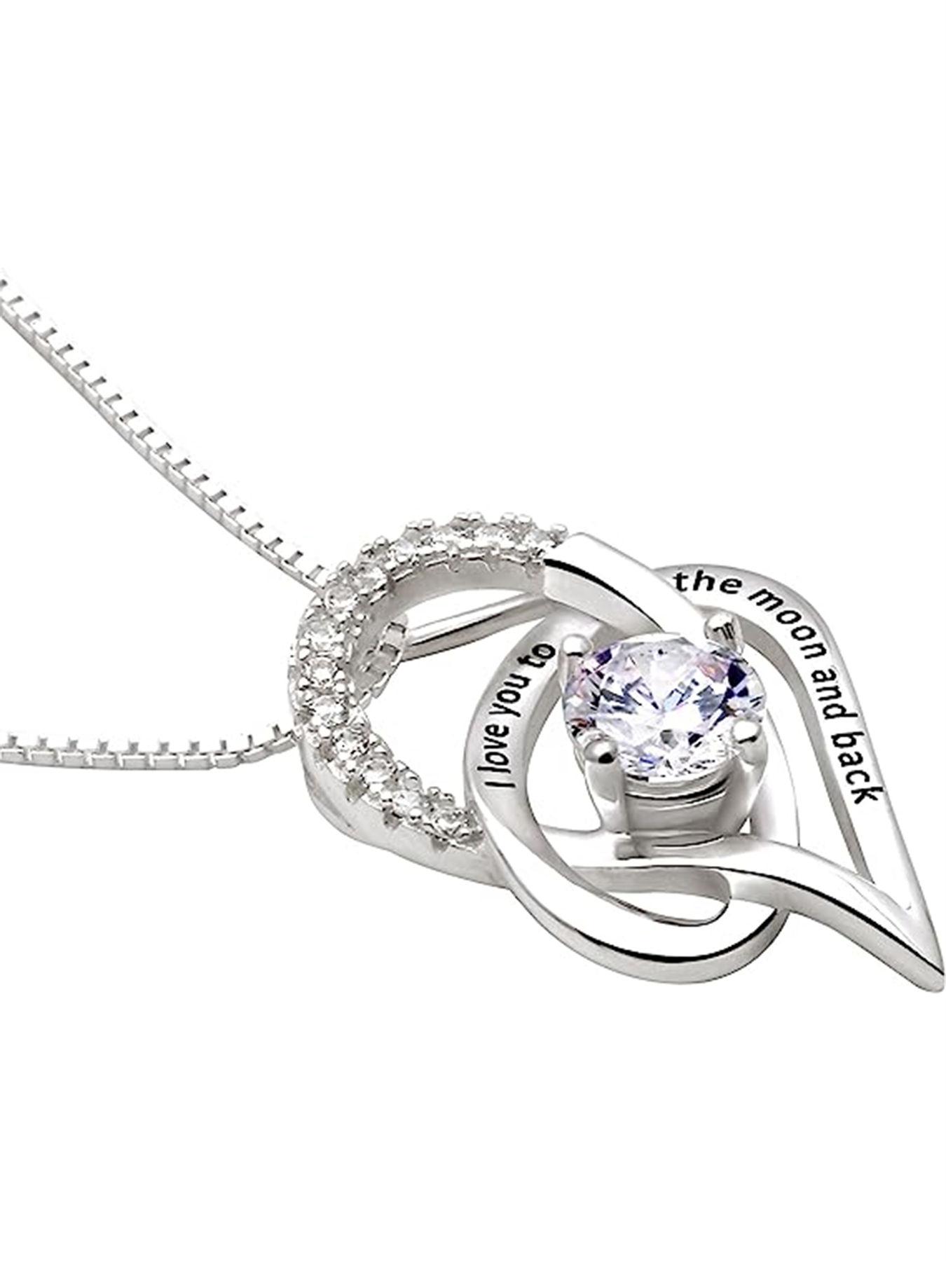 1 PC Romantic Cubic Zirconia Necklace Pendant For Women Valentine's Day Gift Wedding Jewelry