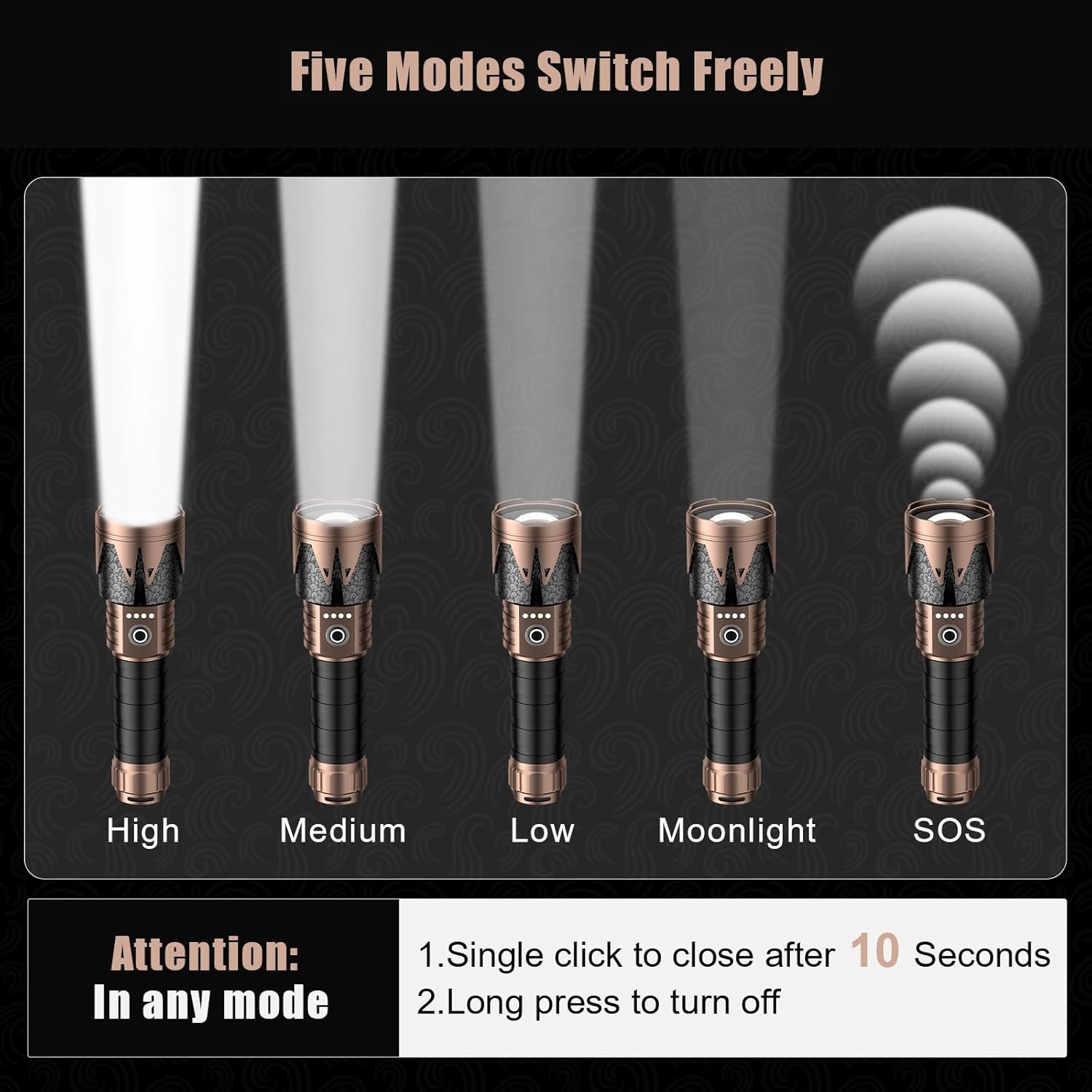 SKYFIRE 2000J flashlight Totem,High lumen, super bright,Rechargeable, outdoor lighting,Lighting, ignition and charging three in one #springtok SKYFIRE 2000J flashlight Totem,High lumen, super bright,Rechargeable, outdoor lighting,Lighting, ignition and charging three in one #springtok