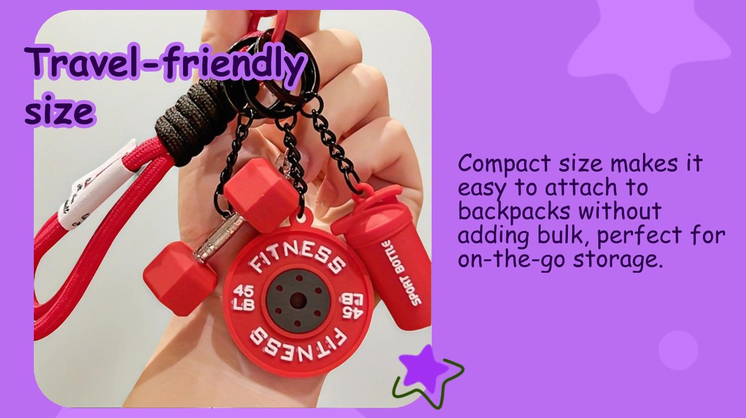 Dumbbell and Barbell Keychain Set, Creative Fitness Accessories, DIY Keychains & Bag Charms, Keychain Wristlet Strap, Keychain Accessory, Perfect Gift for Holi