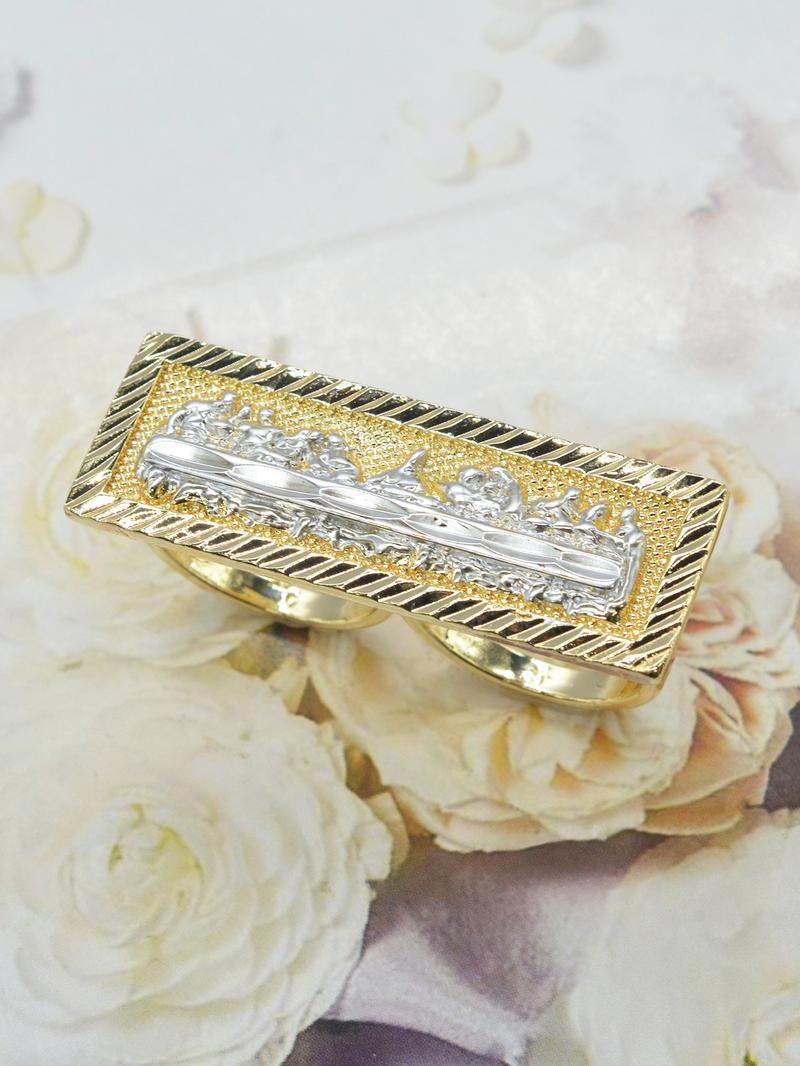 Men's Fashion Hip-Hop Dollar Bill Ring Set, Hollow Out Design, Perfect Gift for Men, Ideal for Daily Wear & Special Occasions