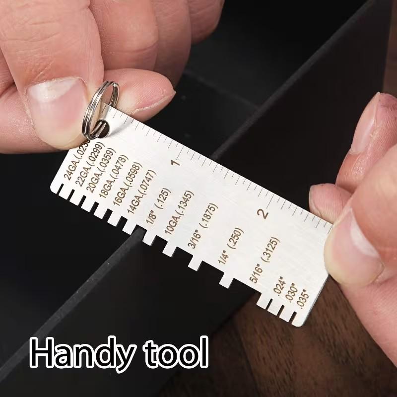 Stainless Steel Welding Thickness Gauge, Wire Gauge Measurement Tool, Dual-Sided Round Wire Cable Sheet Gage, Welding Material Thickness Tester