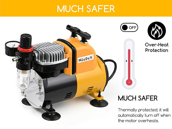 MEEDEN Airbrush Compressor Kit - 1/5 HP Quite Air Compressor for Model Painting with 6 Feet Hose
