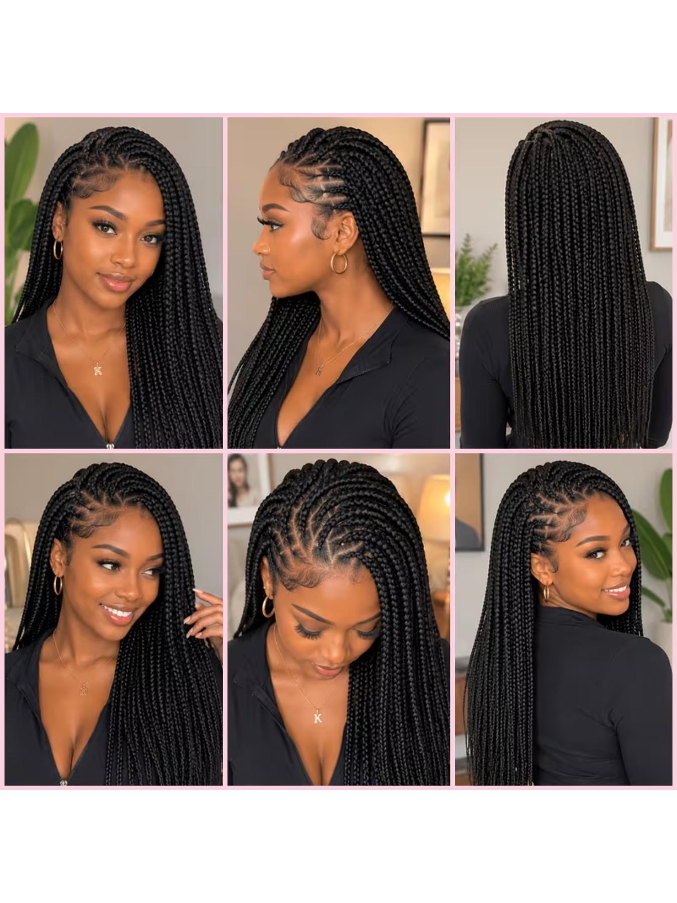 4Pcs/8Pcs Natural Black Brazilian Wool Hair for Braiding Hair Acrylic Yarn Crochet Box Braids Senegalese Twist Jumbo Braids Faux Locs Crochet Hair for Women Synthetic Braiding Hair Extensions  Wool Braiding Hair for Women Synthetic Extensions