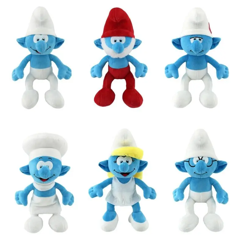 New 32cm Cartoon Animation Peripheral Blue Elf Plush Toy Kawaii Doll Pillow Home Decoration Ornament Children's Christmas Gift
