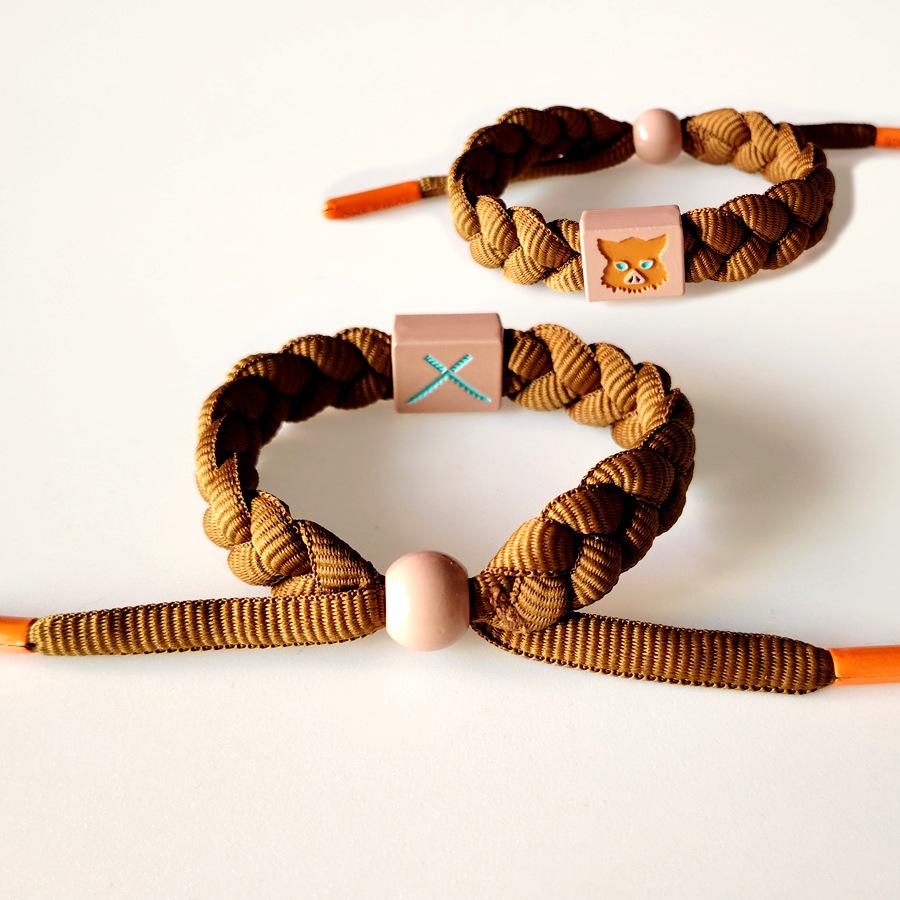 Anime Demon Slayer: Kimetsu no Yaiba, Tanjiro, Zenitsu, Tanjiro's woven bracelet, birthday gift for teenagers and couples, holiday gift, niche fashion, unique style