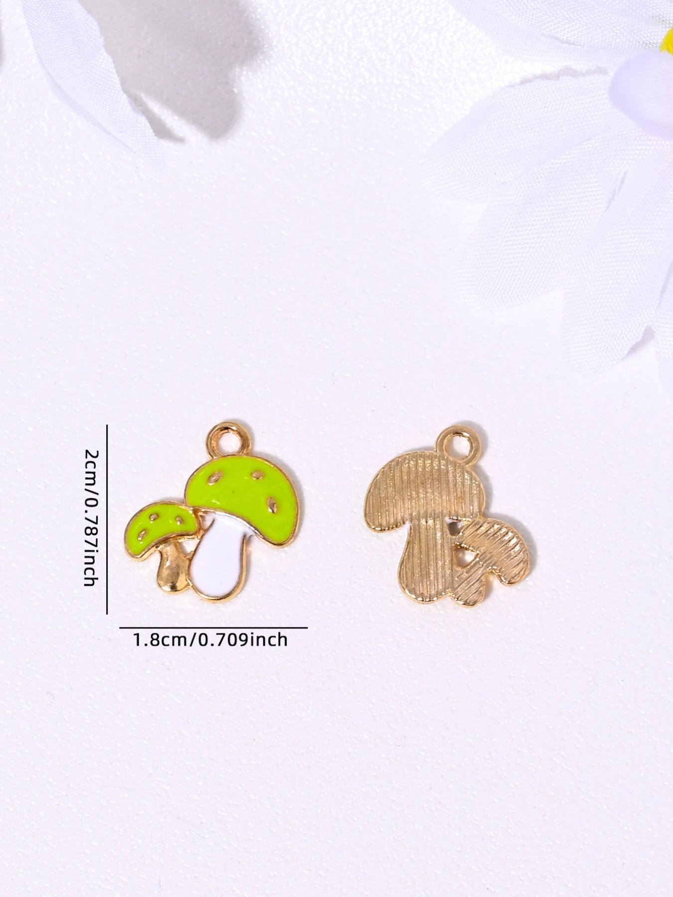 10 Cute Bee Cherry Blossom Daisy Mushroom Maple Leaf Charms, DIY Jewelry Making, Earrings Necklaces Bracelets Keychains, Daily Accessories