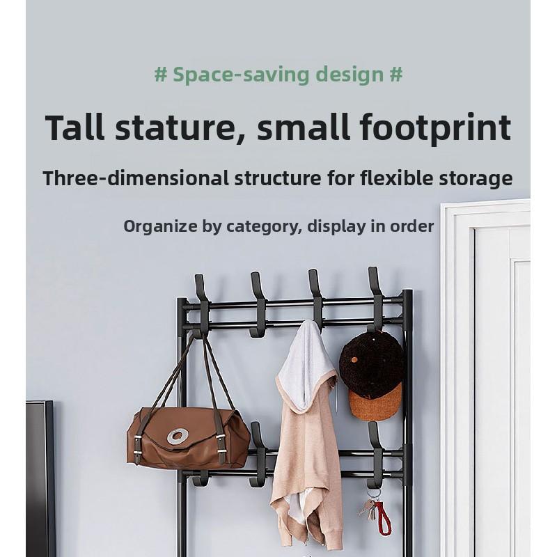 5-Tier Durable Rectangle Metal Fabric Shoe Rack Organizer - Hangable Vertical Rack with Movable Hooks, Stackable Single Unit for Entrance Hall, Balcony, Closet Storage, House Organizers