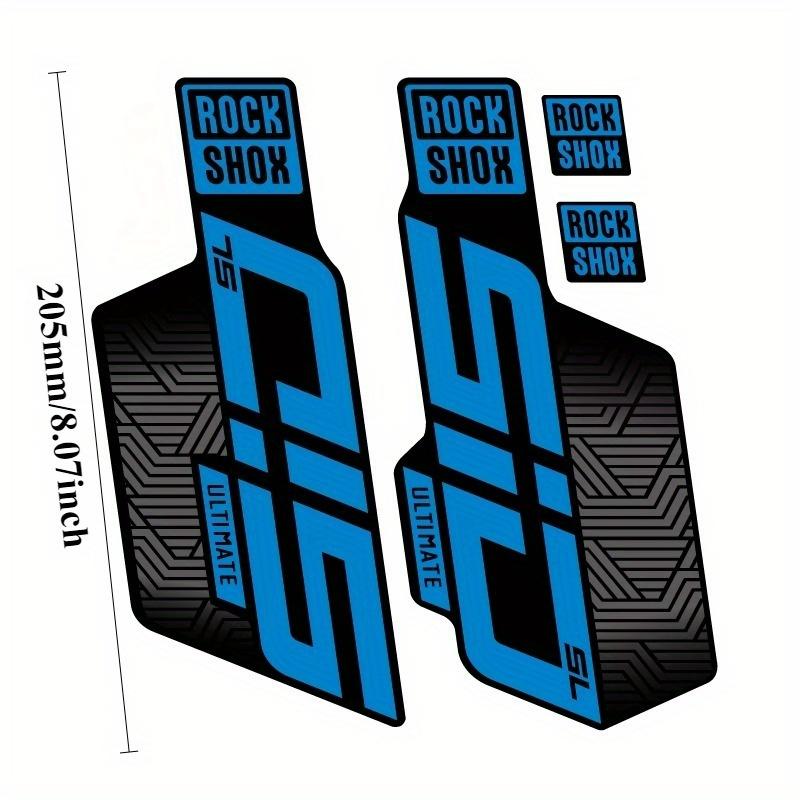 4Pcs/sheet, ROCKSHOX SID bicycle front fork sticker, bicycle mountain bike front shock absorber film decorative car sticker, frame front fork upper and lower tube colorful car sticker creative decorative personalized sticker, mountain bike, Sticker Decals