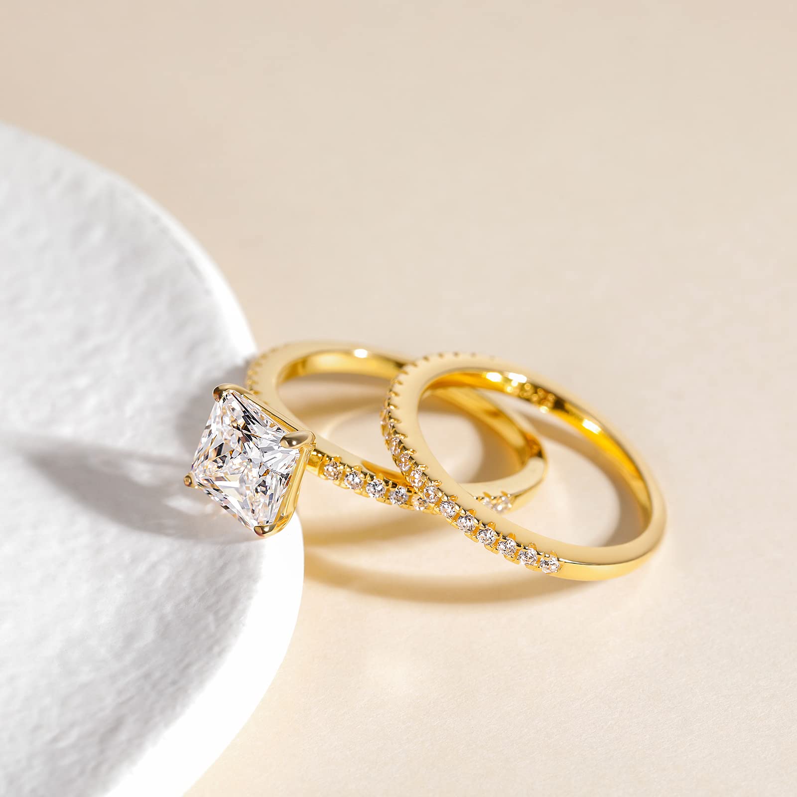 EAMTI 2CT 925 Sterling Silver Bridal Ring Sets Princess Cut CZ Engagement Rings Promise Rings for Her Wedding Bands for Women EAMTI 2CT 925 Sterling Silver Bridal Ring Sets Princess Cut CZ Engagement Rings Promise Rings for Her Wedding Bands for Women