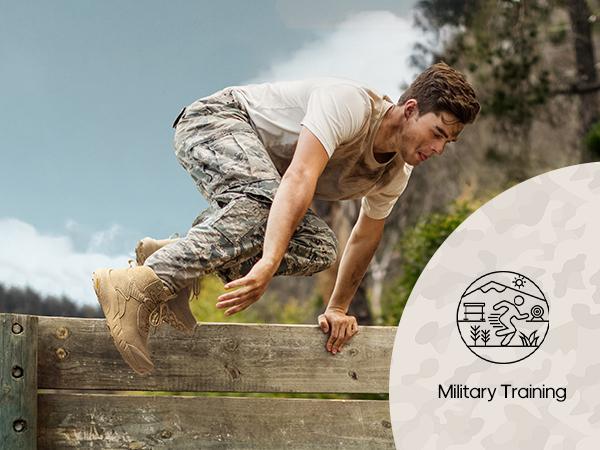 NORTIV 8 VaporGuard Men's Waterproof Military Tactical Workboots Highcut Shoes with Ankle-high Protection Durable Breathable Fabric for Outdoor & Indoor Use Black Safety Footwear