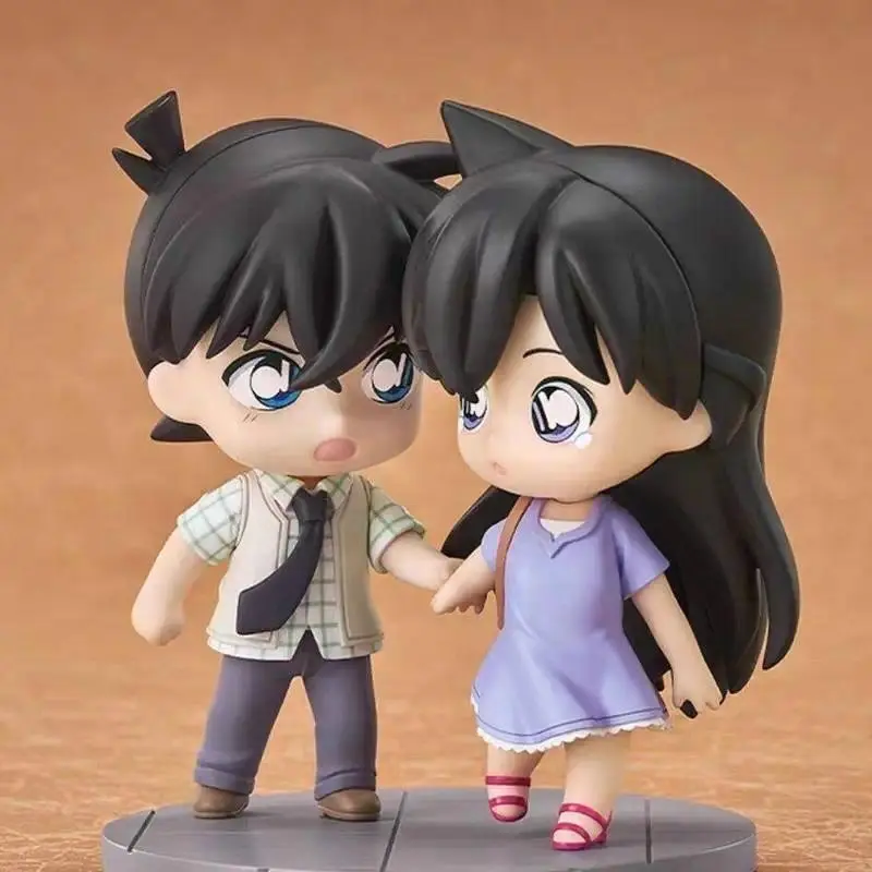 Detective Conan Chibi Shinichi Kudo Ran Mouri Nendoroid Movable Interchangeable Face Figure Desktop Decor Collection Gift