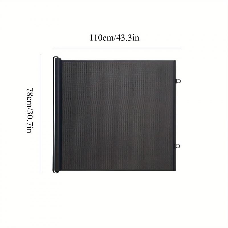 [No Drill Pet Gate] 1pc No Drill Retractable Black PVC Pet Gate - Easy Install Safety Fence with Automatic Closing, Durable Indoor/Outdoor Dog Barrier & Cat Enclosure for Stairs, Doors, Rooms, Gate for Dogs, Stairway Blocker, Sleek Design