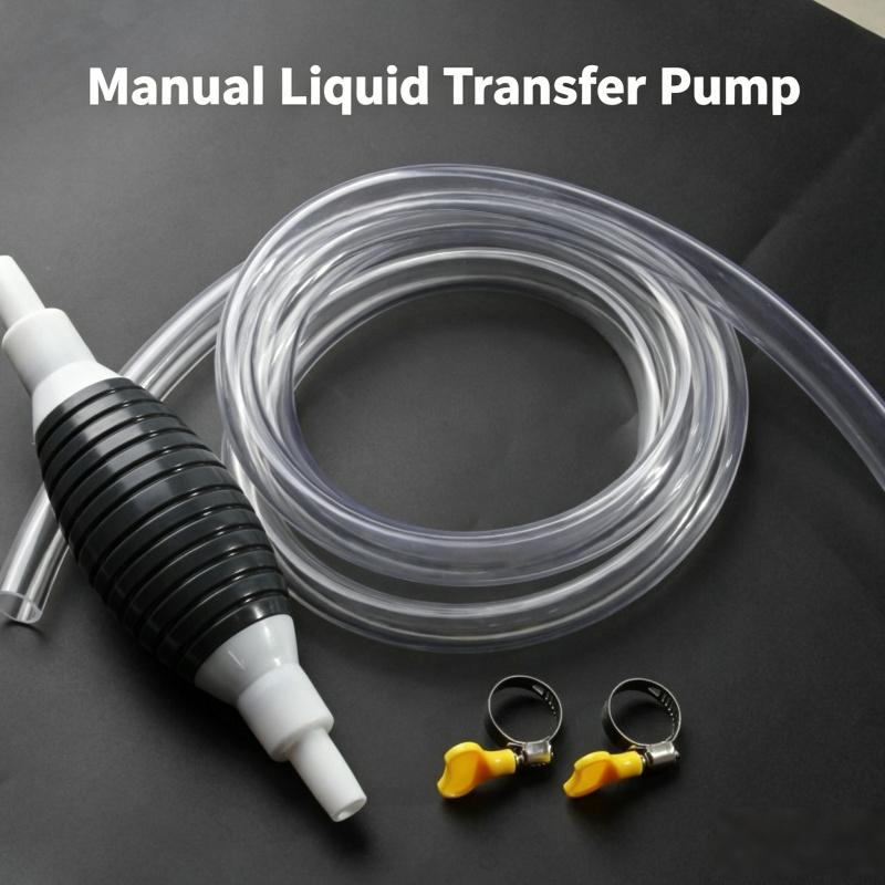 Multifunction Liquid Sucker Pump High Flow Manual Fuel Pump 4.9 Ft Hose -Portable Hand Siphon Transfer Pump Kit fit for Gasoline Oil Diesel Water Liquid Fluid