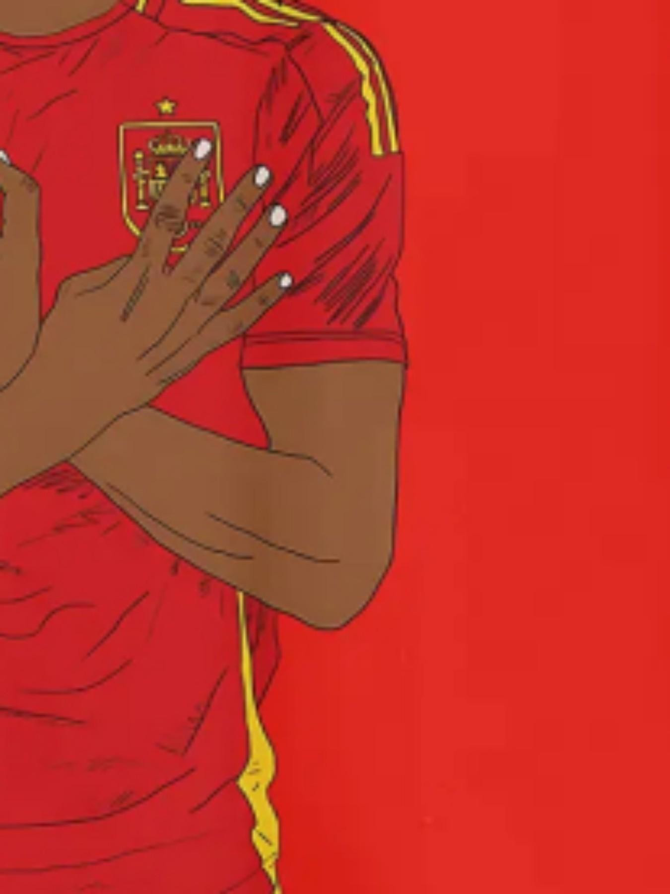 Men's Yarmal Spanish Print T-Shirt, Football Street Style Round Neck Short Sleeve Top, Loose-Fitting, All Seasons