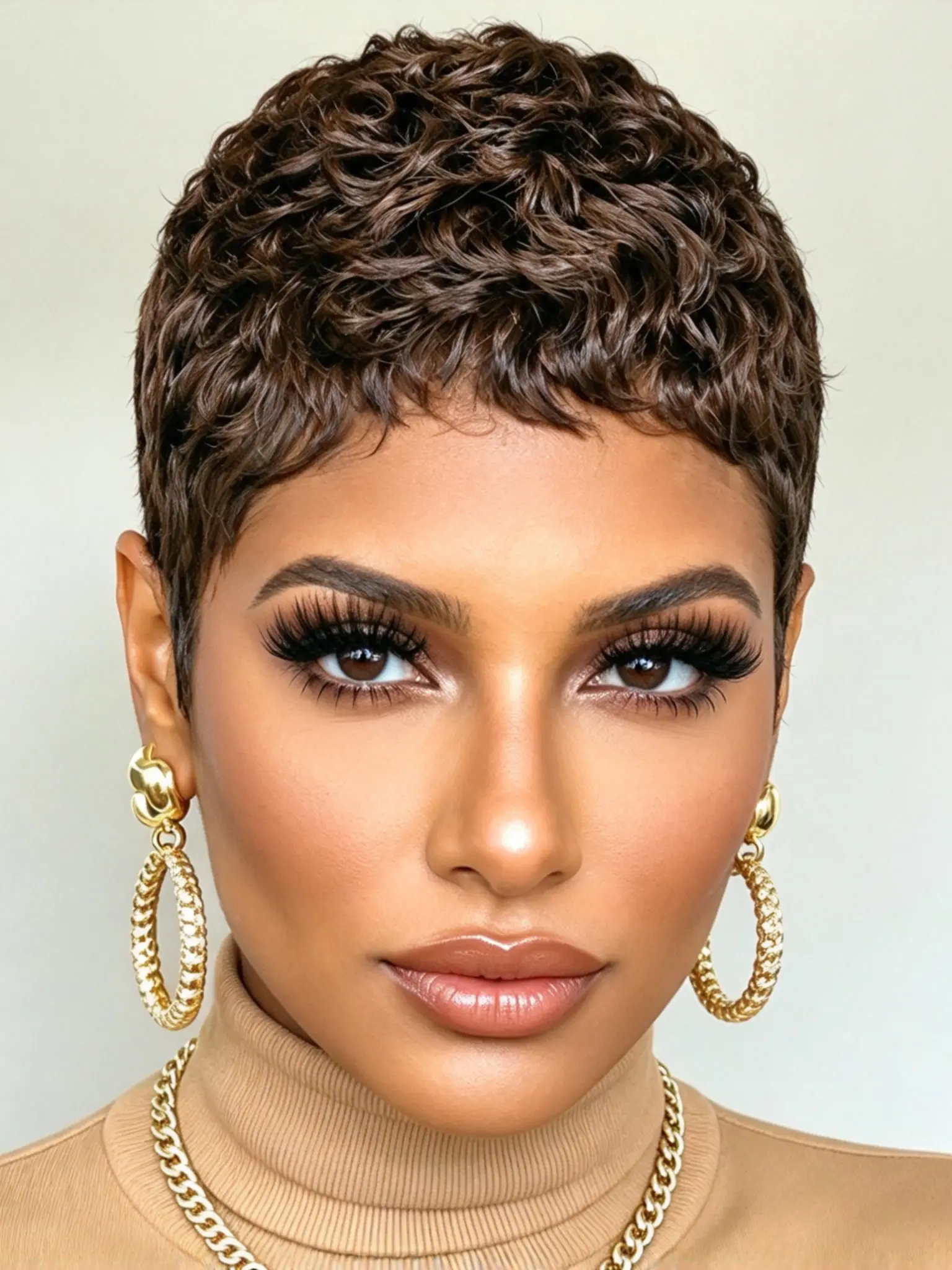 Human Hair Short Pixie Cut Wig for Women, Full Machine Made Natural Looking Stylish Short Wig for Daily Wear