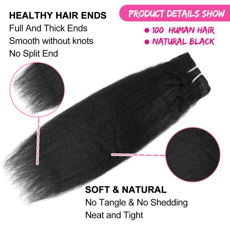 Tahikie Invisible Edge & Seamless 120g /1 pack Clip in Hair Extensions 8 Count 18 Clips Human Hair Natural Black 12-30 Inches Heat Resistant