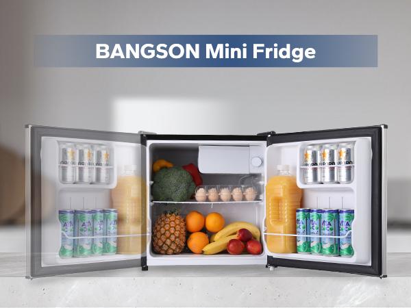 BANGSON 1.6 Cu.Ft Mini Fridge With Freezer, Small Refrigerator, Single Door Refrigerator, Room Fridge, Protable Refrigerator, Under-counter Refrigerator, Compact Refrigerator, Gift Idea, Christmas Gift