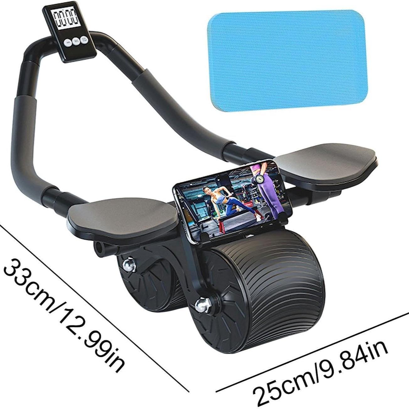 Ab Roller With Knee Pad, Automatic Rebound Abdominal Training Tools With Timer, Abdominal Exercise Equipment For Home Gym, Abdominal Fitness Wheel