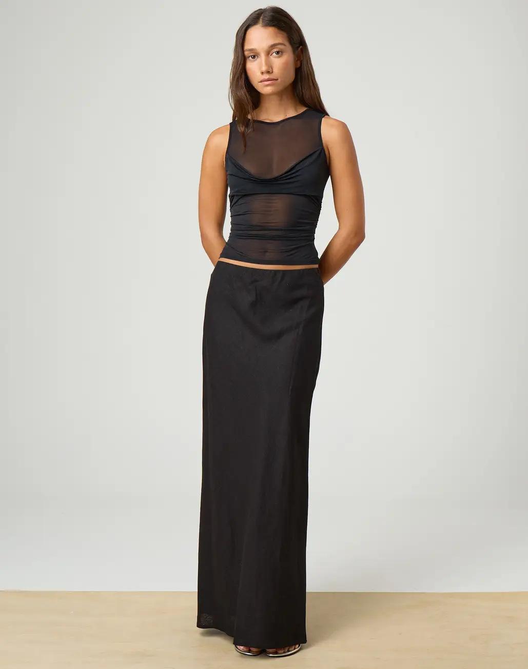 GGFL Y2K Style Black Sheer Mesh Top, Cowl Neck Sleeveless Ruched Crop Top for Party, Club.Women's Black Sheer Mesh Cowl Neck Tank Top, Sleeveless Ruched Slim Fit Crop Top for Party, Night Out