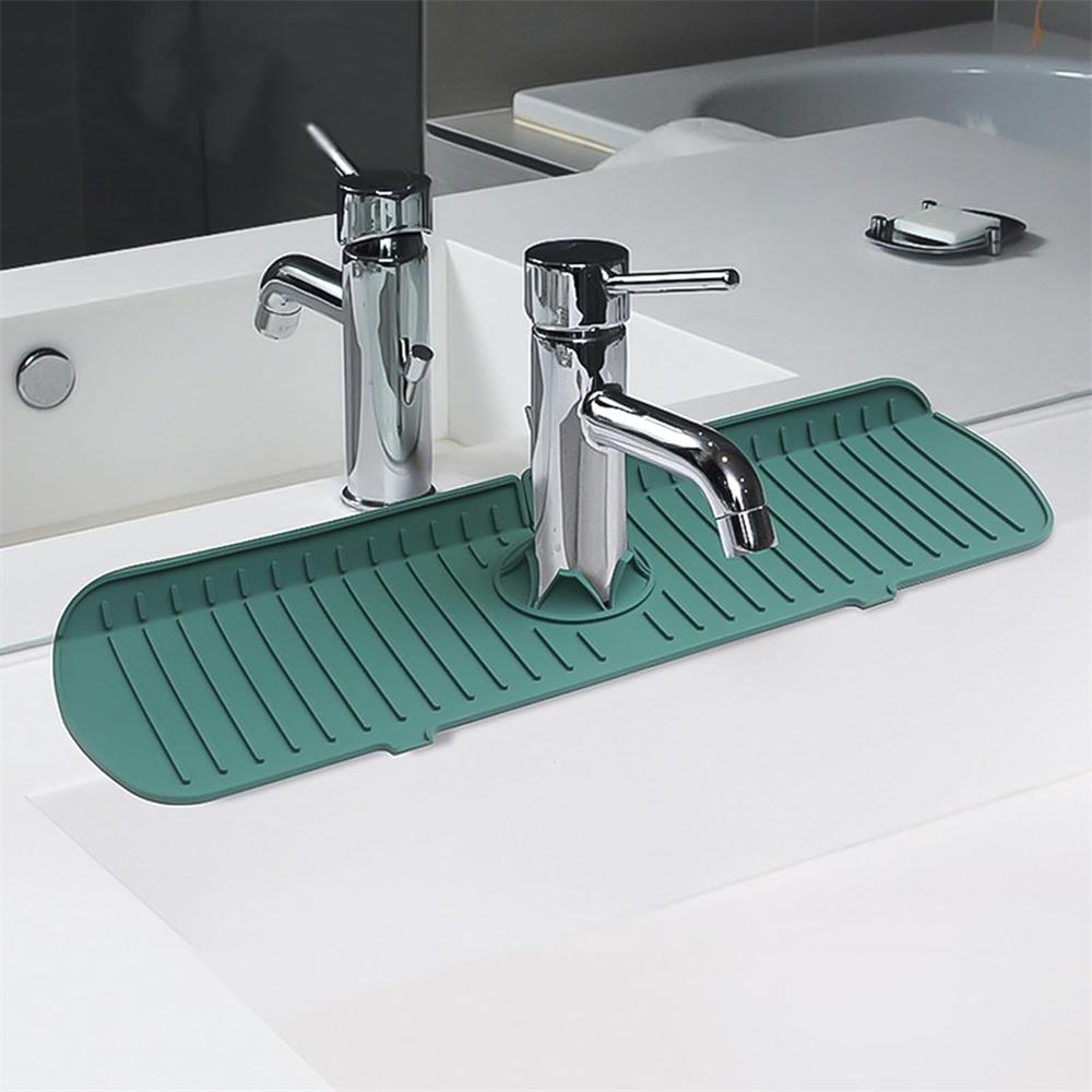 Silicone pad, silicone faucet water collection pad, kitchen sink anti-leakage drying pad, anti-slip drainage and splash-proof guard water collection pad, exquisite faucet kitchen accessories, household appliances, dishcloth holder