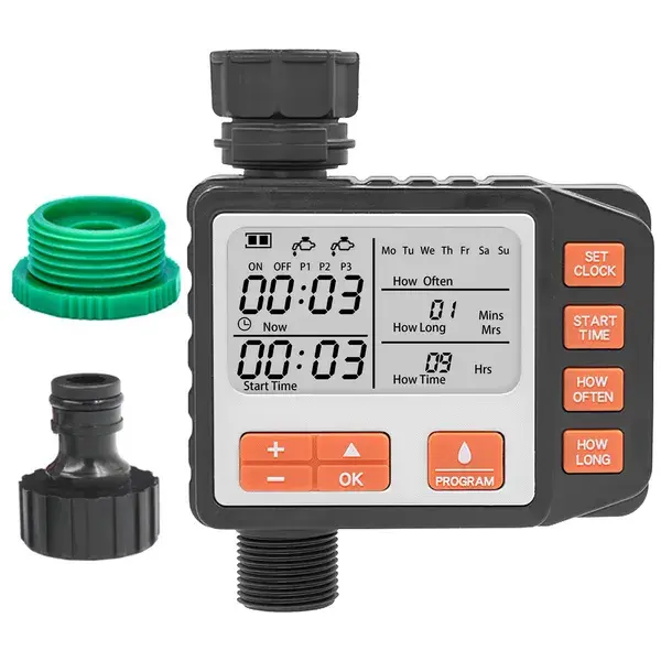 Plastic Digital Display Sprinkler Timer, Programmable with 3 Watering Programs, Manual & Automatic Modes for Home Garden Watering & Irrigation